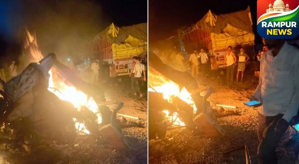 मिर्जापुर में दर्दनाक सड़क हादसा: बोलेरो में लगी आग, कई लोगों के जिंदा जलने की आशंका